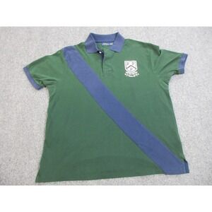 Ralph Lauren Polo Shirt Mens 1XB Green Rugby Patch Crest RLPC‎ Logo